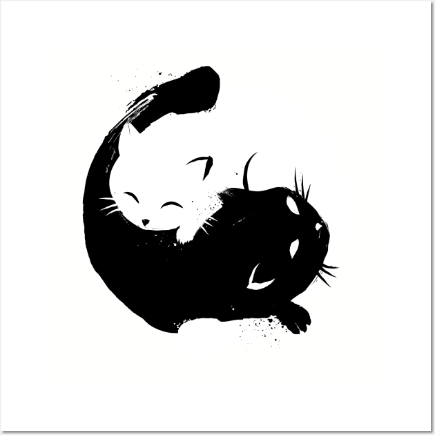 Yin Yang cats Wall Art by DrMonekers